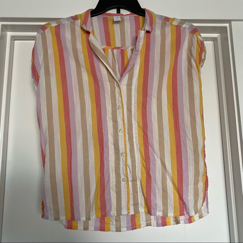 Old Navy Bright Striped Button Up